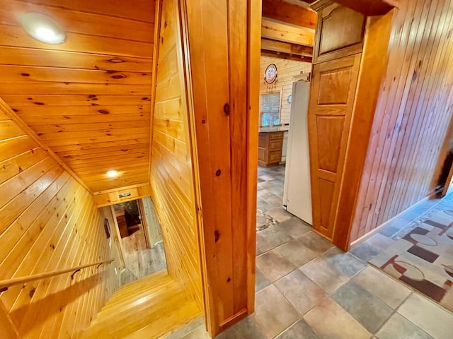 29724 387th St, Waubun, MN 56589 - hall with wooden walls and wooden ceiling