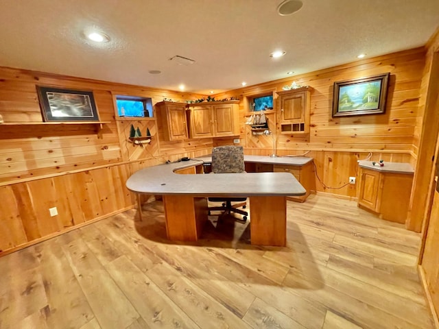 29724 387th St, Waubun, MN 56589 - office space featuring light wood finished floors, wood walls, and recessed lighting