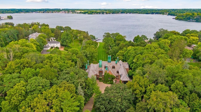 17950 Breezy Point Rd, Woodland, MN 55391 - aerial view of a nearby body of water and a heavily wooded area