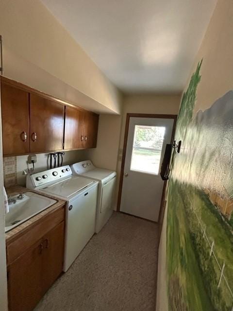 306 9th St, Westbrook, MN 56183 - clothes washing area featuring cabinet space and independent washer and dryer