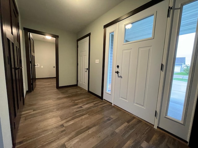 entryway featuring dark hardwood / wood-style floors