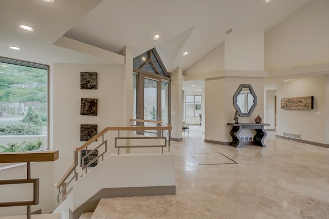 1 Capaul Woods Ct, North Oaks, MN 55127 - entrance foyer featuring recessed lighting and high vaulted ceiling