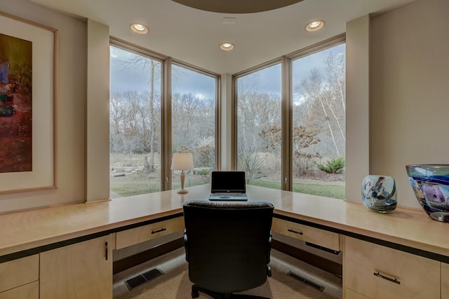 1 Capaul Woods Ct, North Oaks, MN 55127 - home office with built in desk and recessed lighting