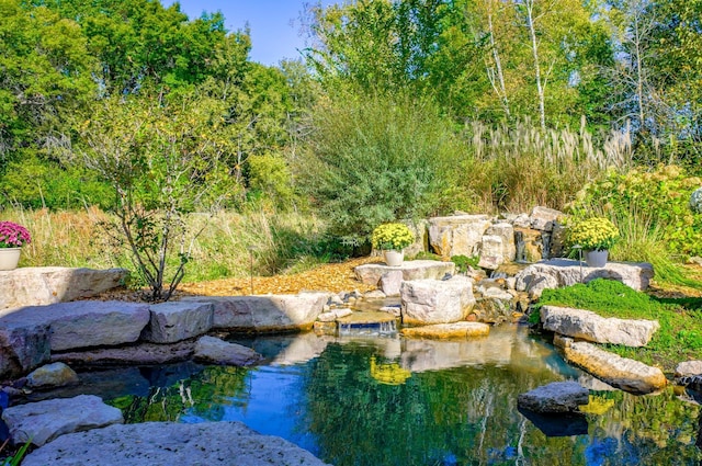 1 Capaul Woods Ct, North Oaks, MN 55127 - view of pool featuring a garden pond