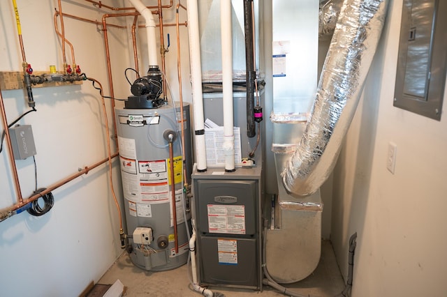 utilities featuring heating unit and water heater