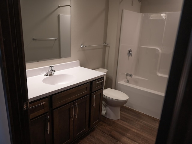 2214 Red Bird Ln, Fairmont, MN 56031 - bathroom with wood finished floors, vanity, and shower / bath combination