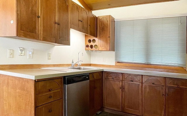 kitchen featuring stainless steel dishwasher and sink