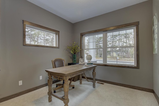 office area with carpet and plenty of natural light