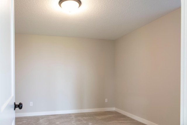 spare room featuring a textured ceiling and carpet flooring