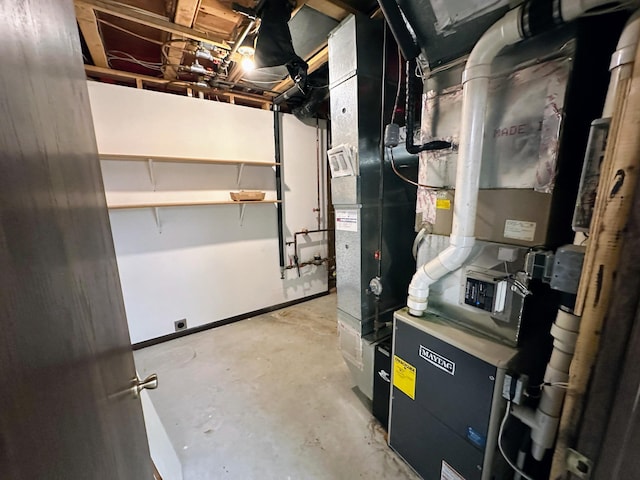 utility room with heating unit