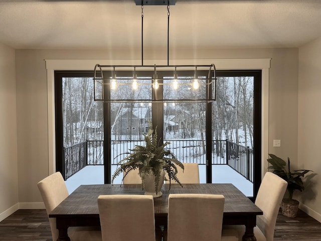 dining room featuring dark hardwood / wood-style flooring