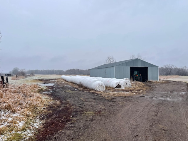 exterior space with a rural view