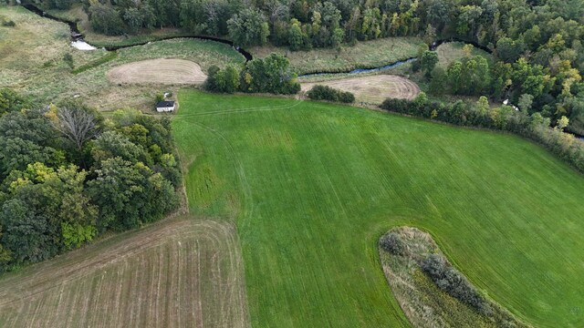 bird's eye view with a rural view