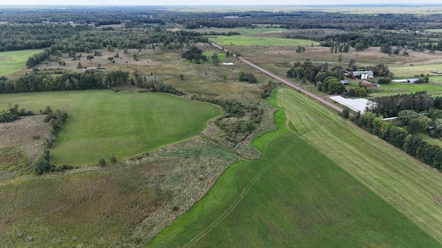 aerial view featuring a rural view