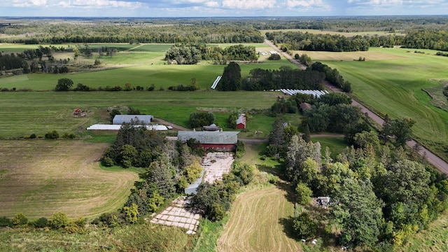 aerial view featuring a rural view