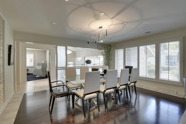 view of tiled dining room