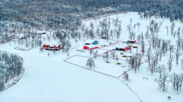 view of snowy aerial view