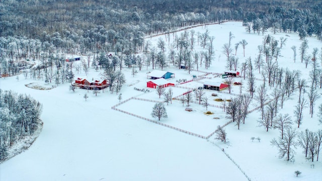 28419 220th St, Shevlin, MN 56676 - snowy aerial view featuring a view of trees