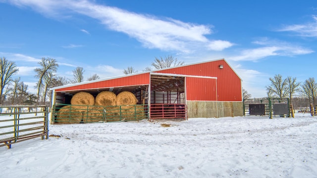 28419 220th St, Shevlin, MN 56676 - snow covered structure with an exterior structure and an outdoor structure