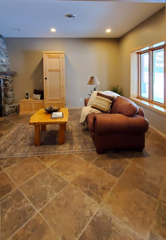 28419 220th St, Shevlin, MN 56676 - living area featuring baseboards and recessed lighting