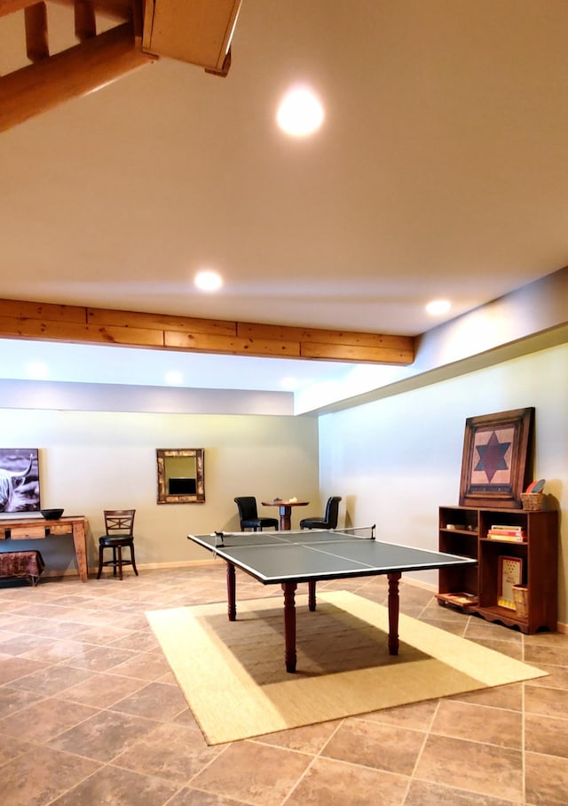 28419 220th St, Shevlin, MN 56676 - recreation room with recessed lighting and tile patterned flooring