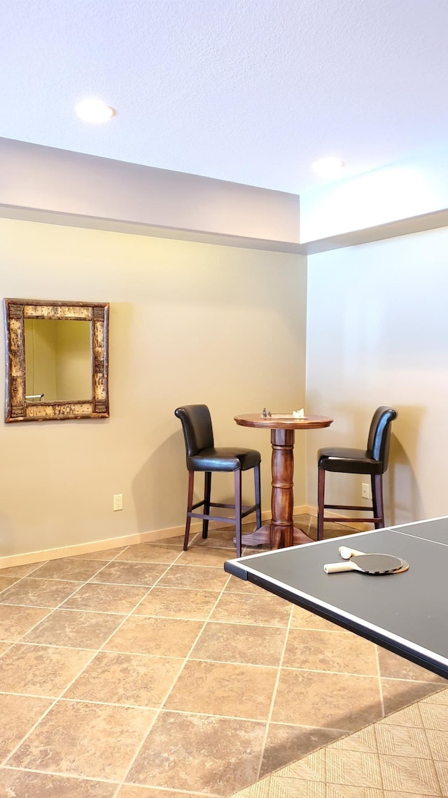28419 220th St, Shevlin, MN 56676 - dining area featuring baseboards, recessed lighting, and tile patterned flooring