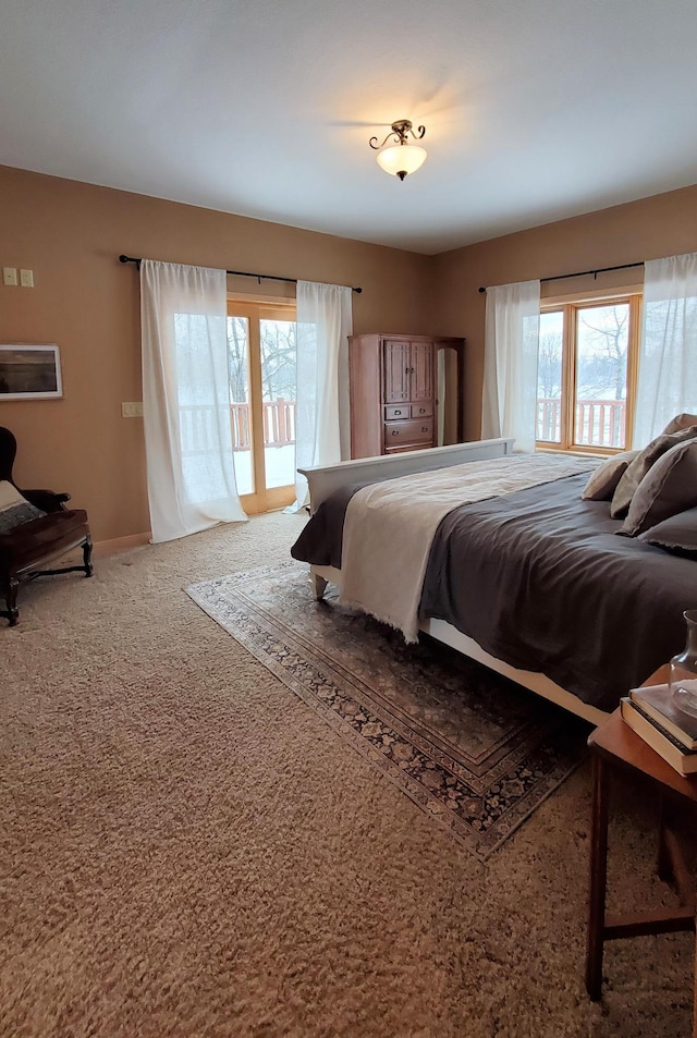 28419 220th St, Shevlin, MN 56676 - bedroom featuring access to exterior, carpet floors, and baseboards