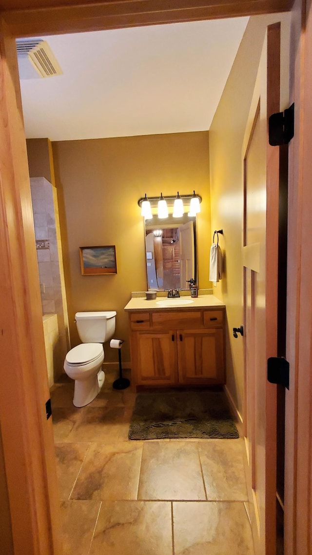 28419 220th St, Shevlin, MN 56676 - bathroom featuring toilet, vanity, and a shower