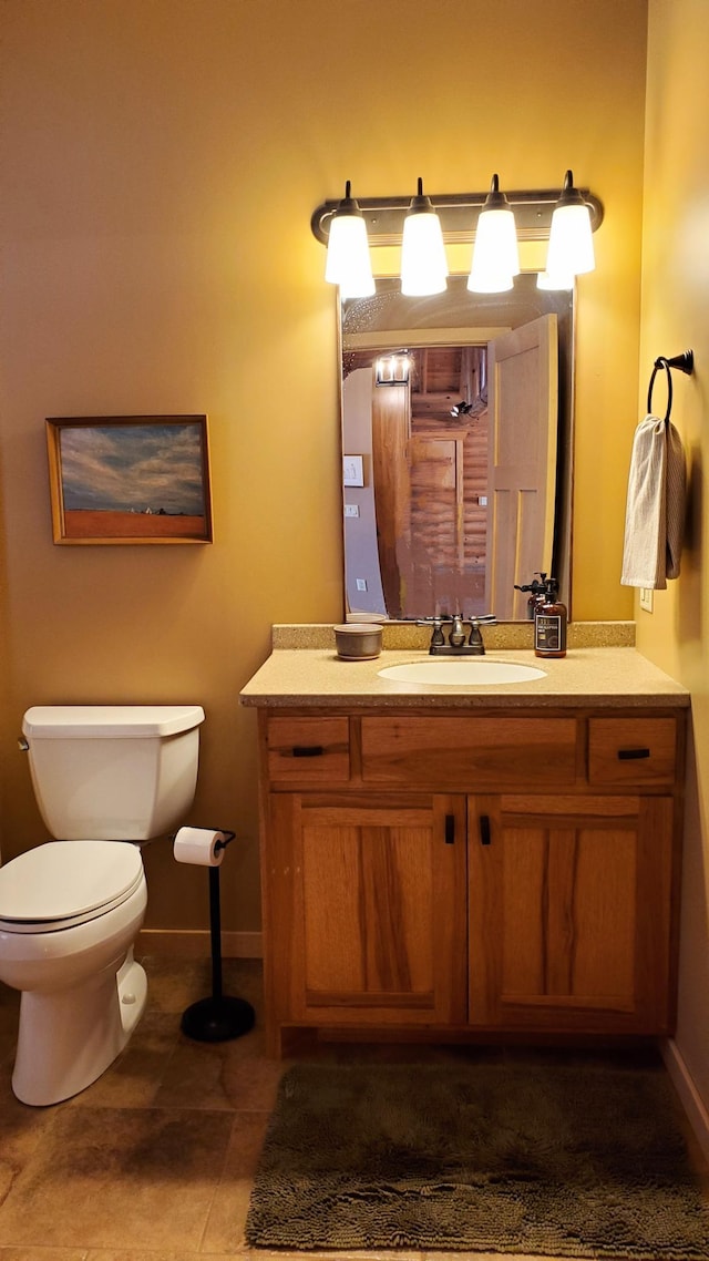 28419 220th St, Shevlin, MN 56676 - half bathroom with toilet, baseboards, and vanity