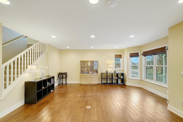 interior space with hardwood / wood-style floors