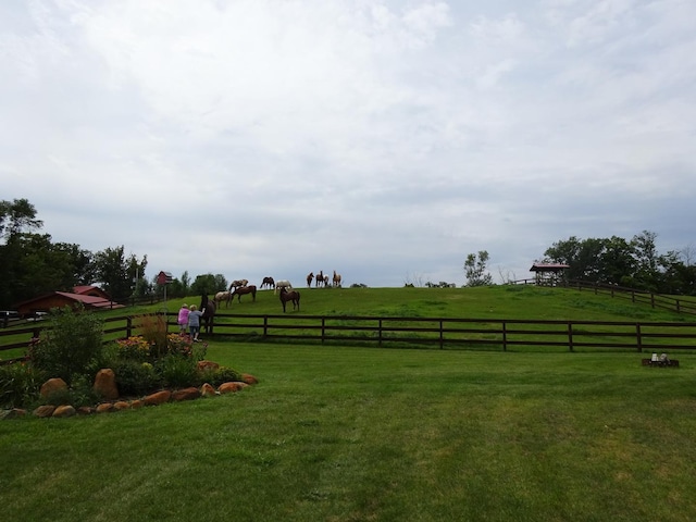 view of yard featuring a rural view