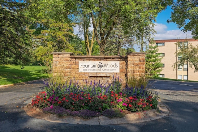 view of community sign