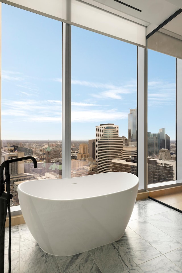 bathroom featuring a washtub