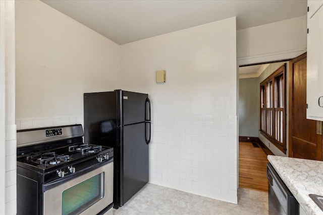 kitchen with black appliances