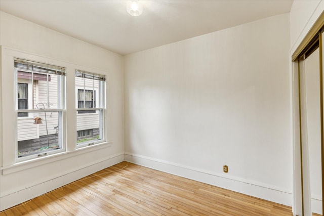 empty room featuring light wood-type flooring