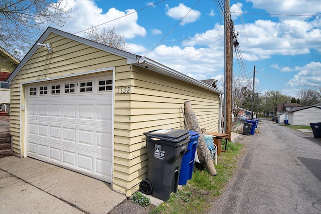 view of garage