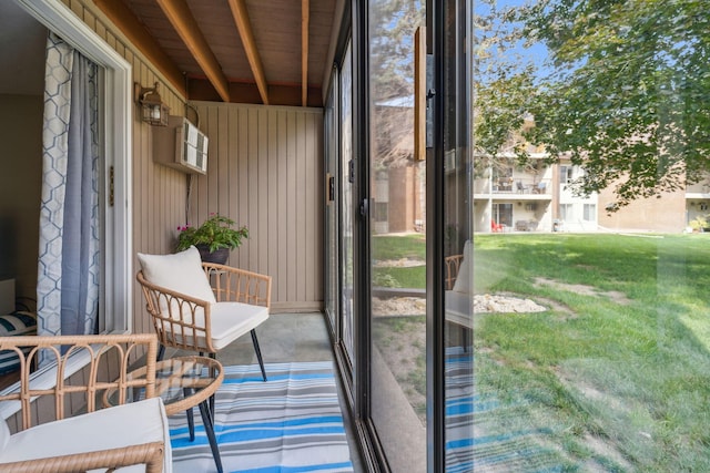 view of unfurnished sunroom