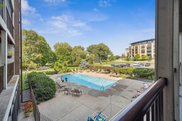 view of pool with a patio