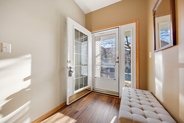 entryway featuring hardwood / wood-style floors