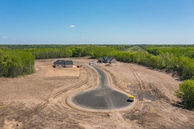 aerial view with a rural view