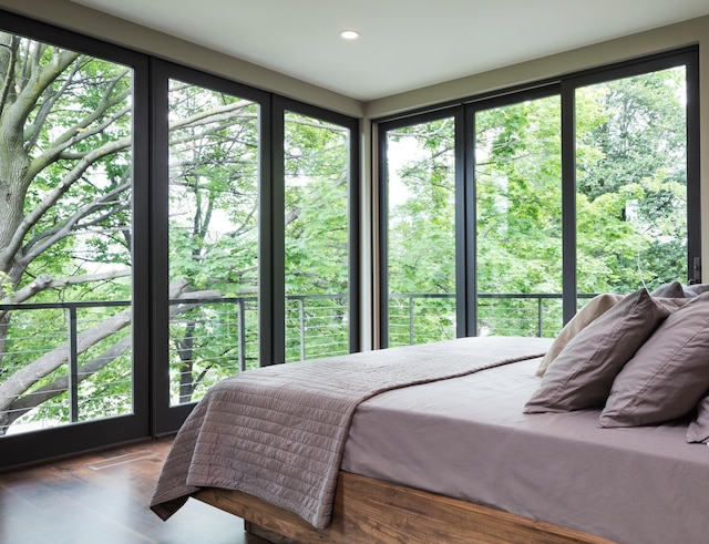 bedroom with recessed lighting