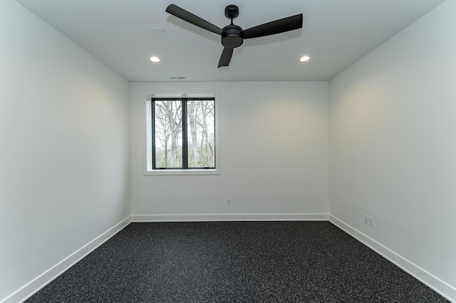 4163 Christopherson Ln SW, Rochester, MN 55902 - spare room featuring a ceiling fan, baseboards, and recessed lighting