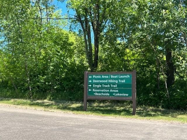 view of community sign