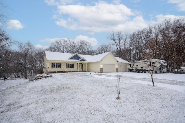 view of front of home with a garage