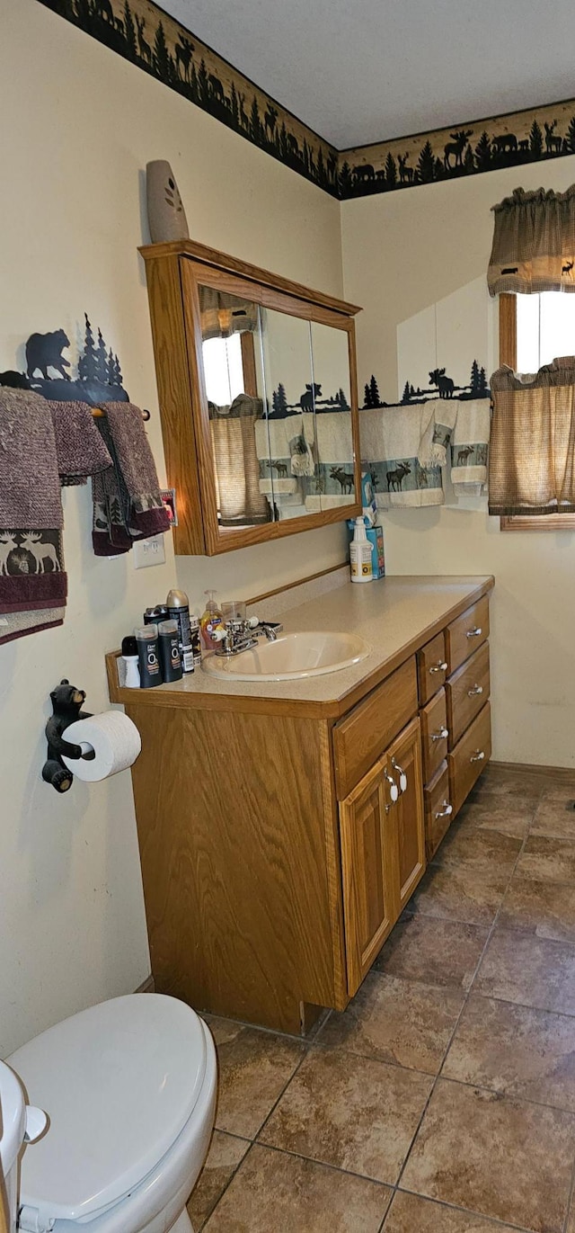 bathroom featuring toilet and vanity