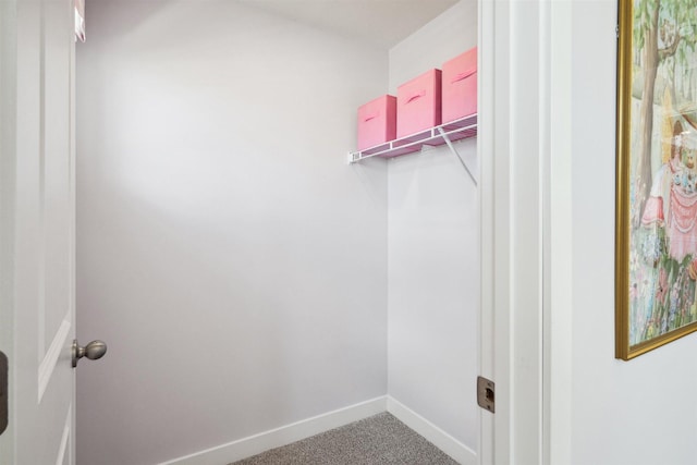 spacious closet with carpet floors