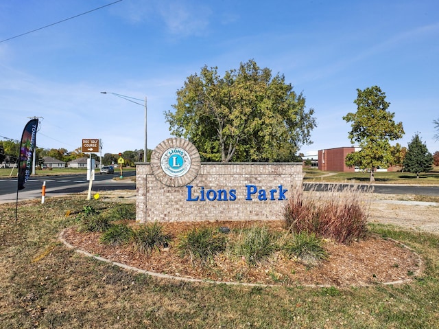 view of community sign