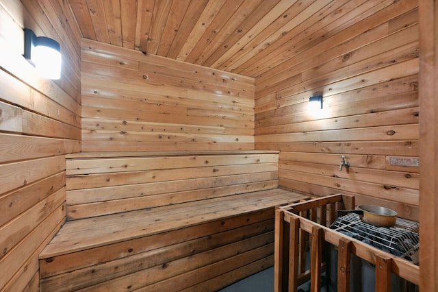 view of sauna