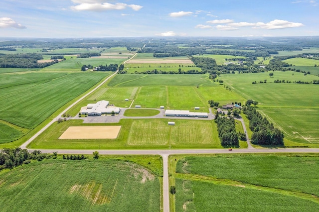 aerial view with a rural view