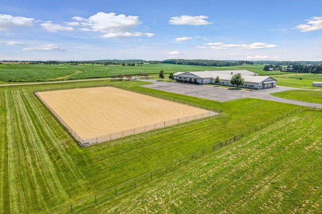 aerial view featuring a rural view